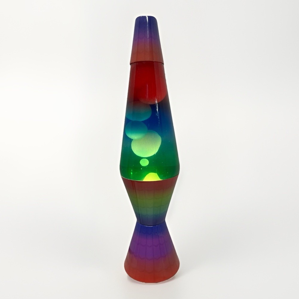 Color‎ Max Rainbow Lava Brand Motion Lamp Clear Liquid White Lava 14.5 inch 20oz